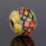 Ancient mosaic glass bead with checkerboard pattern band